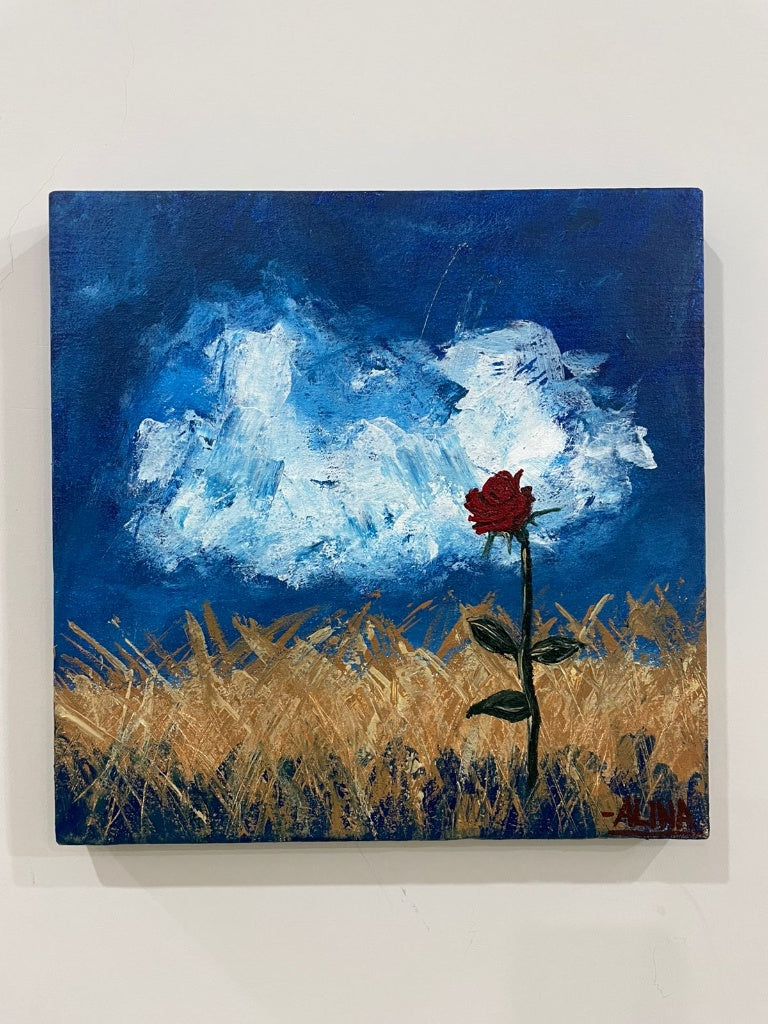"Lone Bloom" Original Handmade Acrylic Canvas Painting