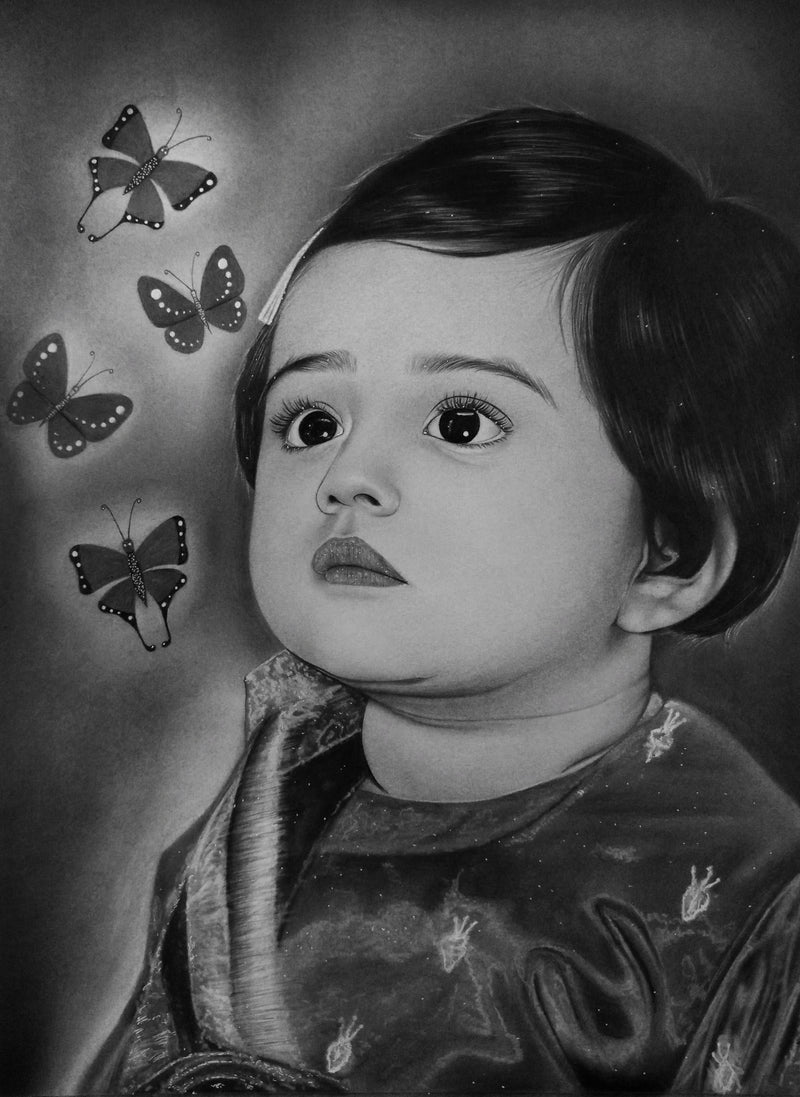 "Whimsical Wonder" – Custom Hand-Drawn Child Portrait
