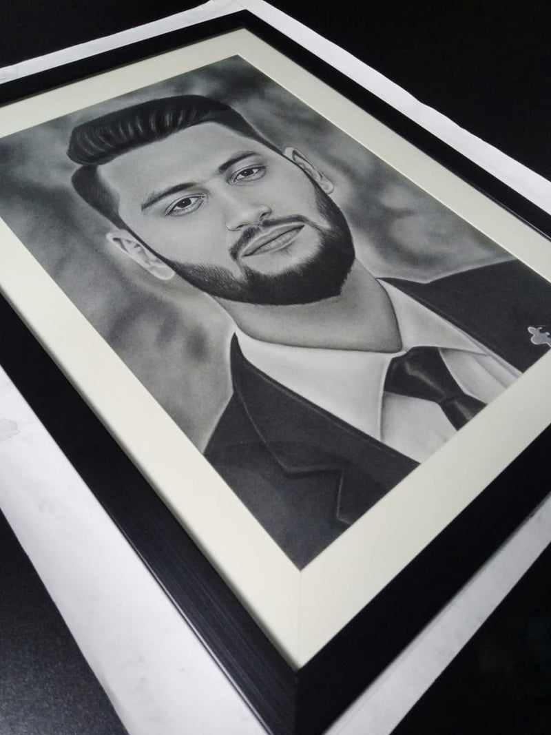 The Gentleman’s Custom Hand-Drawn Portrait – Premium Graphite Art
