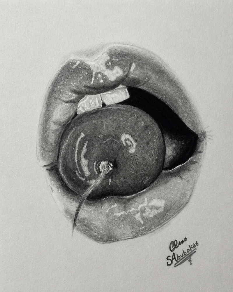"Sweet Temptation" – Original Hand-Drawn Charcoal & Graphite Art Print
