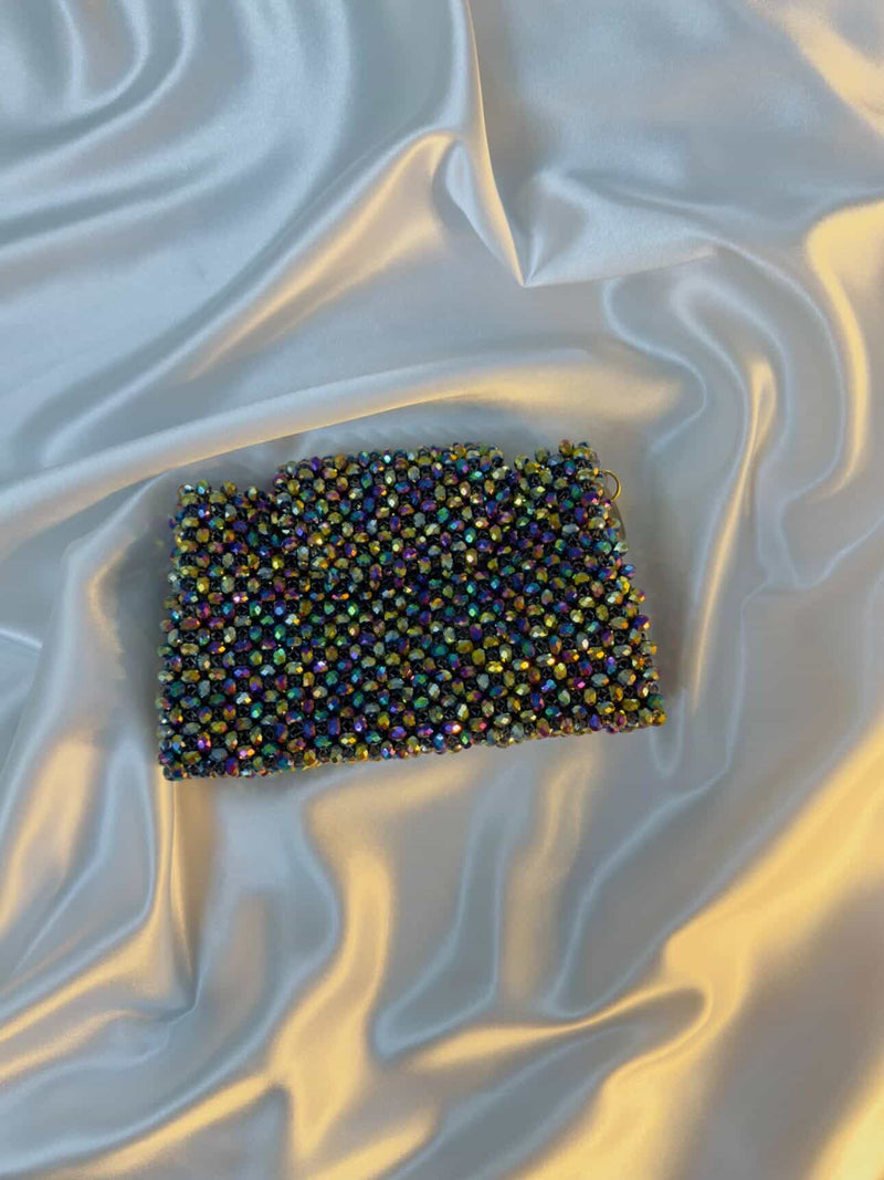 Kashish Prism | Iridescent Hand-Woven Crystal Mini-Bag