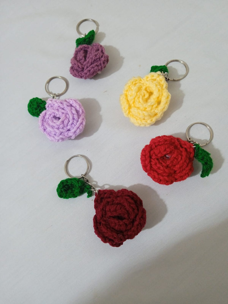 FLOWER KEY CHAIN-HANDMADE AVAILABLE IN ALL DIFFERENT COLORS