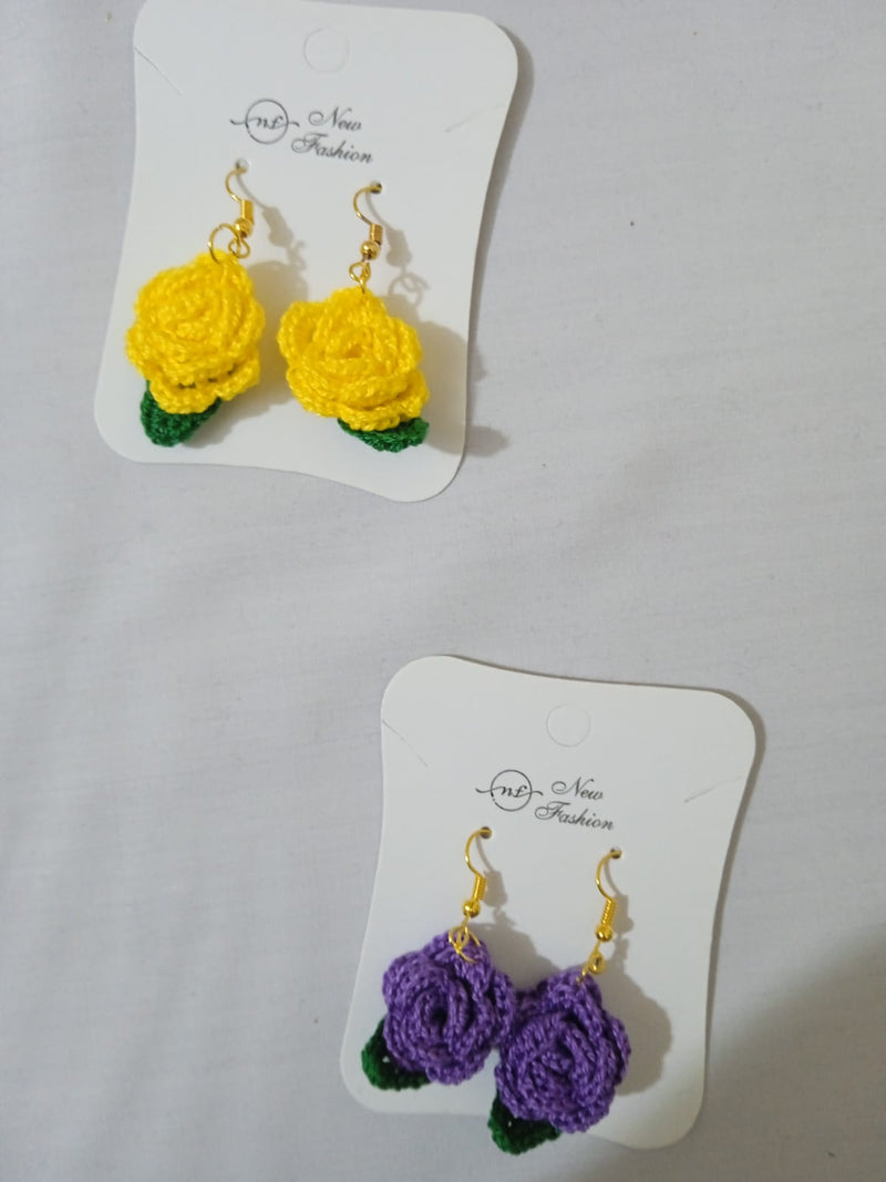 FLOWER EAR RINGINGS JOMKA-HANDMADE AVAILABLE IN ALL DIFFERENT COLORS