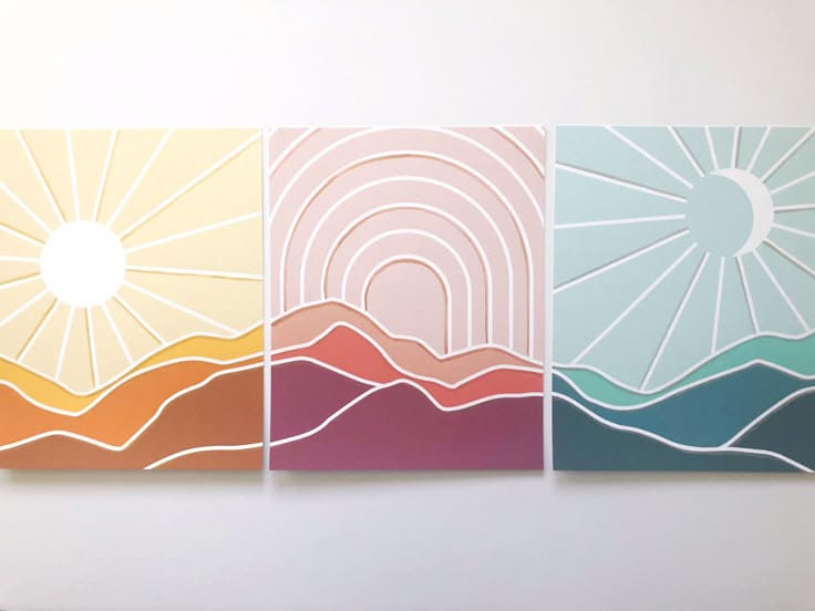 ABSTRACT BEDROOM PAINITNG-HANDMADE-ALLL COLORS AVAILABLE-3 PIECES
