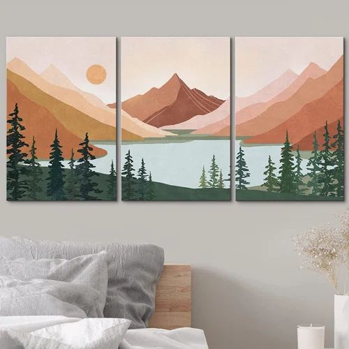 MOUNTAIN PAINTING-HANDMADE-3 PIECES
