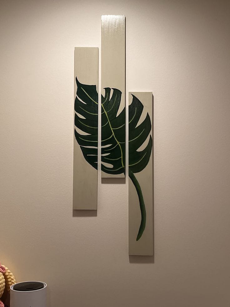 LEAF PAINTING-HANDMADE-3 PEIECES