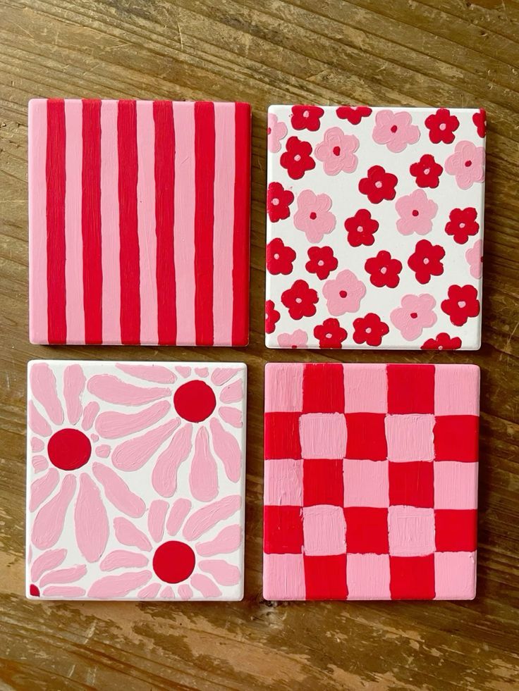 PAINTING-ALL COLOR AVAIBLE-size 8x8- 4 piece canvas paintings