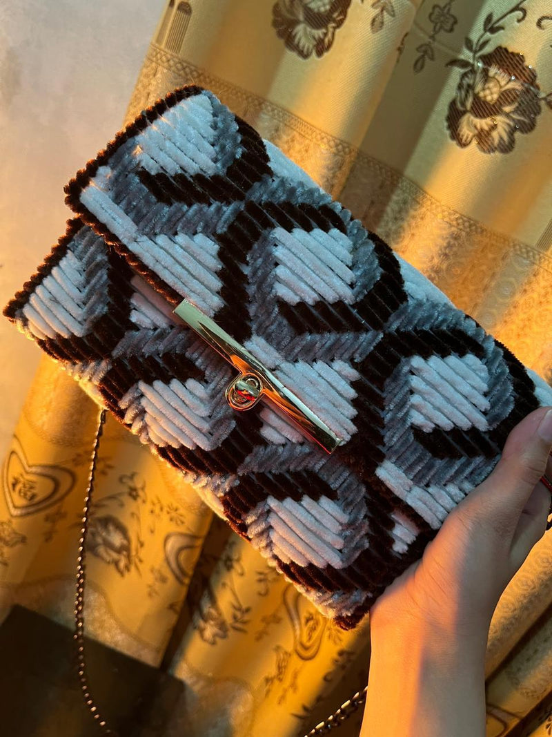 The "Onyx Prism" Geometric Flap Bag
