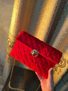 The Scarlet "Geometric" Velvet Clutch