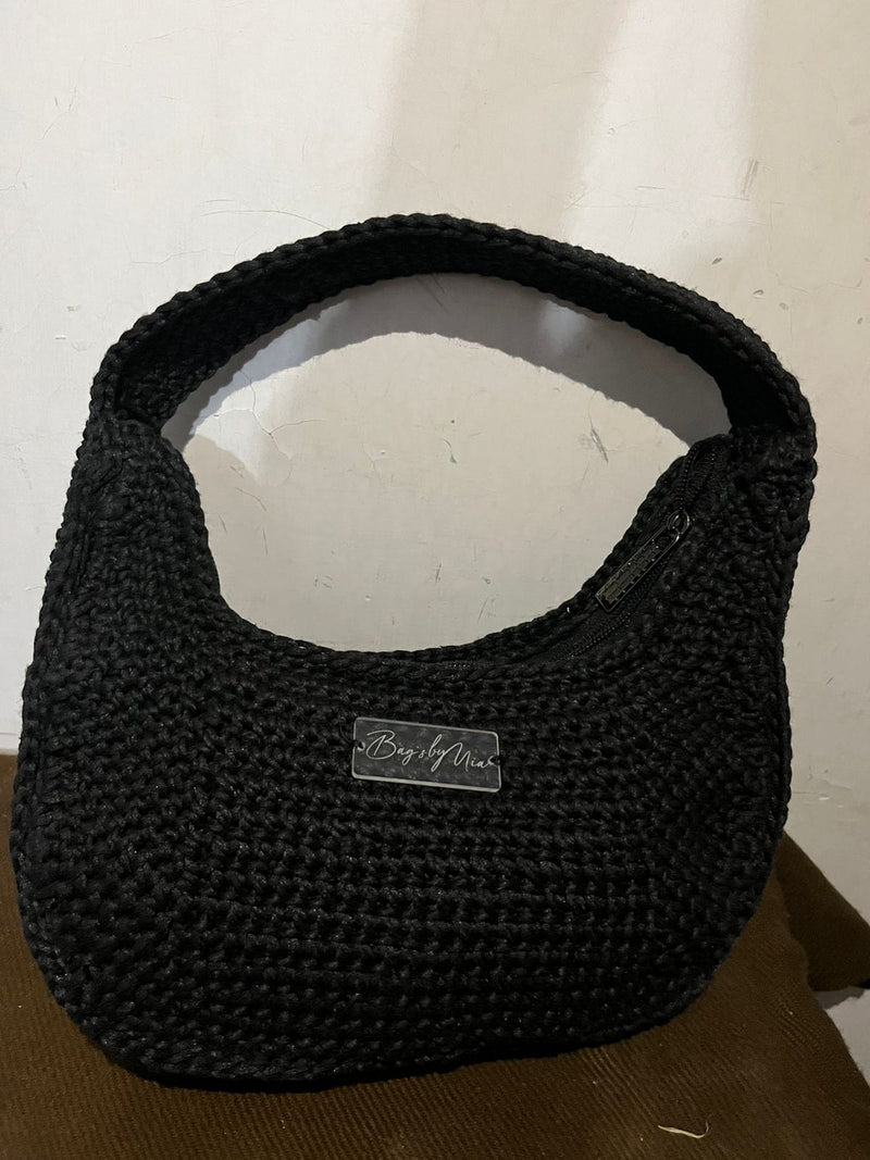 The "Obsidian" Crochet Crescent Hobo