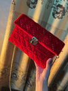 The Scarlet "Geometric" Velvet Clutch