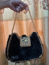 The Midnight Onyx "Fleur" Plush Bag