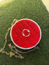 The Ruby Round: Hand-Crocheted Velvet Statement Bag