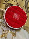 The Ruby Round: Hand-Crocheted Velvet Statement Bag