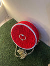 The Ruby Round: Hand-Crocheted Velvet Statement Bag