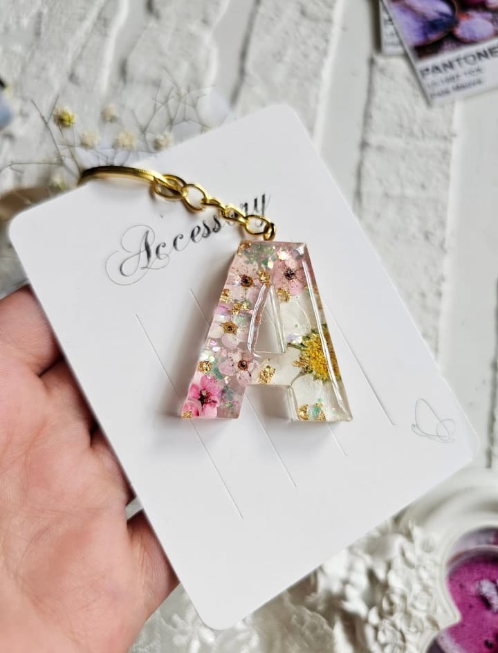 The "Bloom Letter" Personalized Resin Keychain