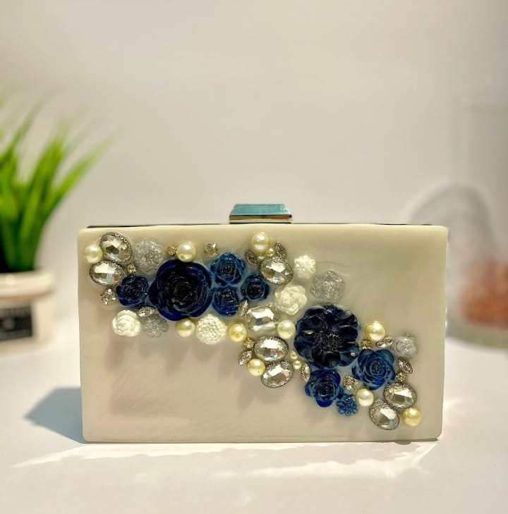 The "Sapphire Frost" Resin Clutch