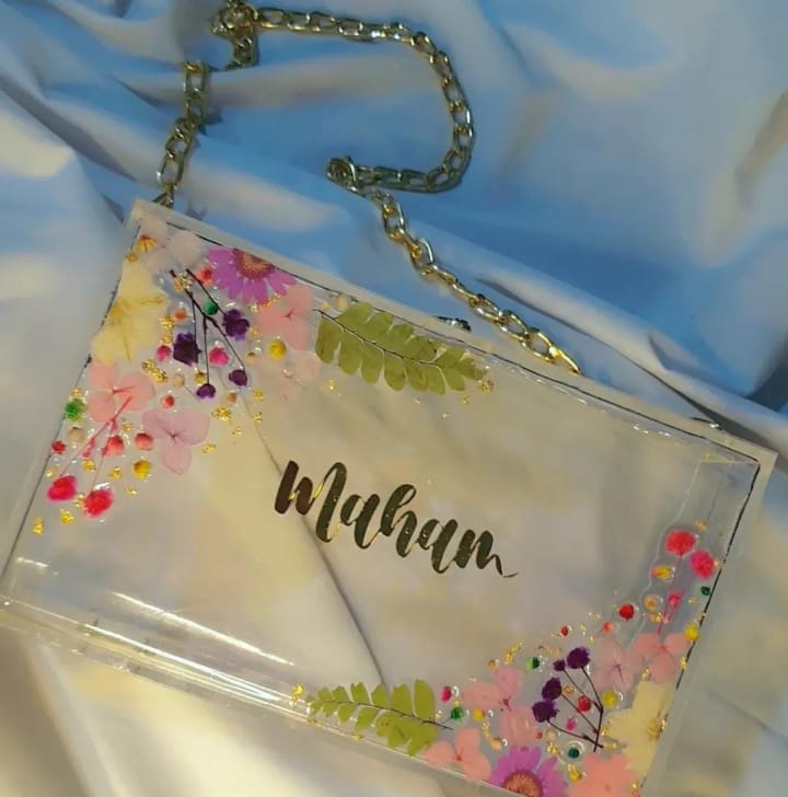 The "Maham" Custom Botanical Resin Clutch
