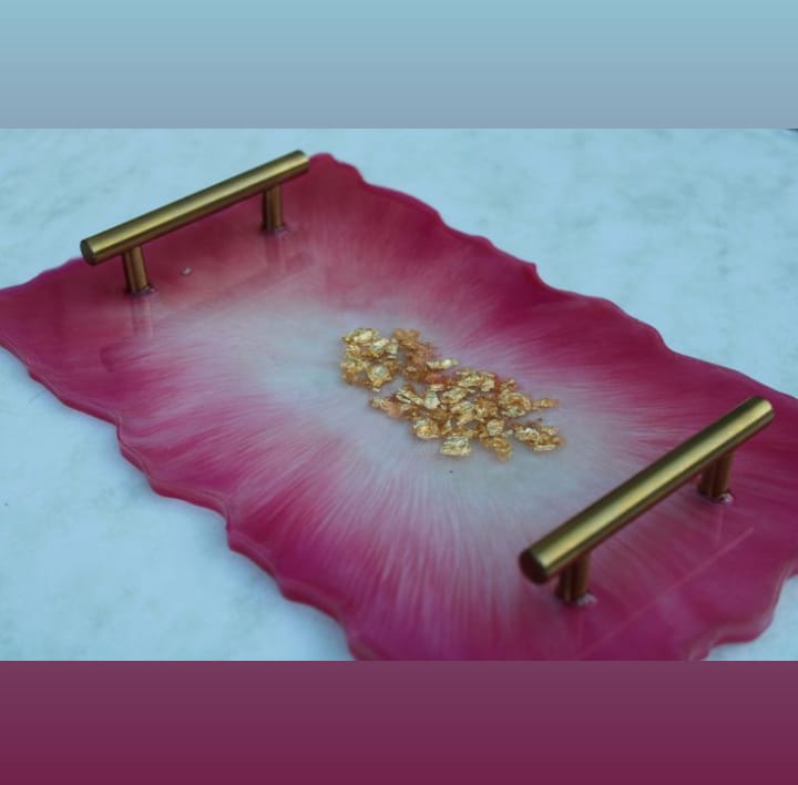 The "Magenta Muse" Resin Art Tray