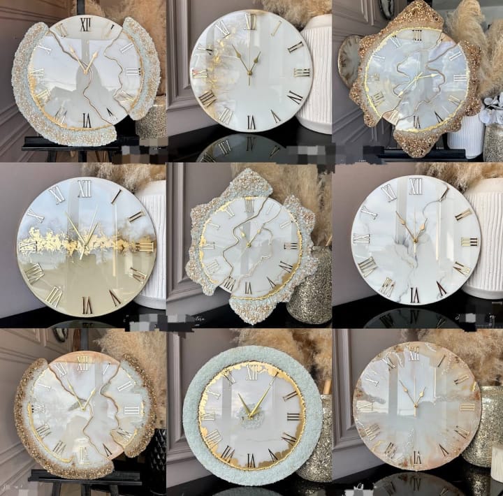 LUXURY WALL HANDMADE  RESIN CLOCKS