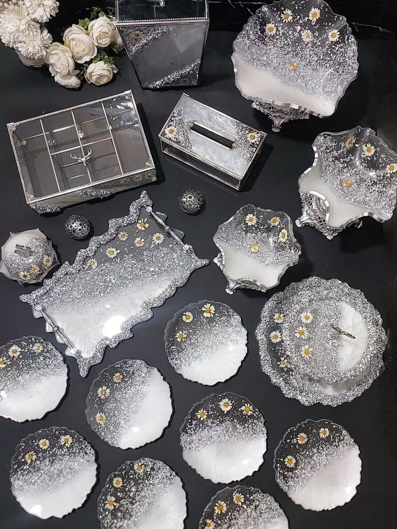 HANDMADE LUXURY RESIN ART DINNER SET