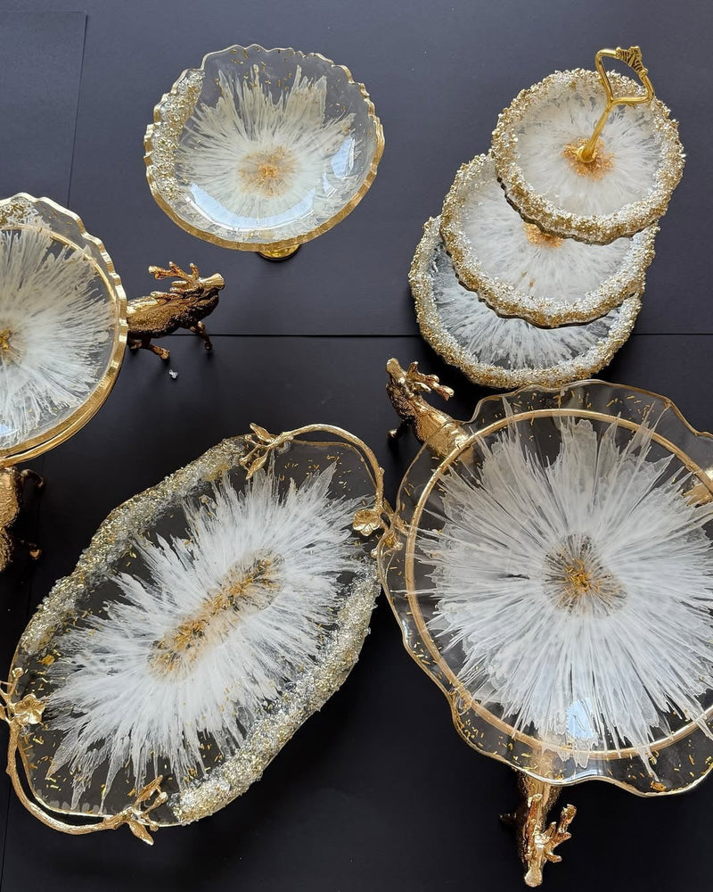 HANDMADE RESIN ART DINNER SET PURE LUXURY