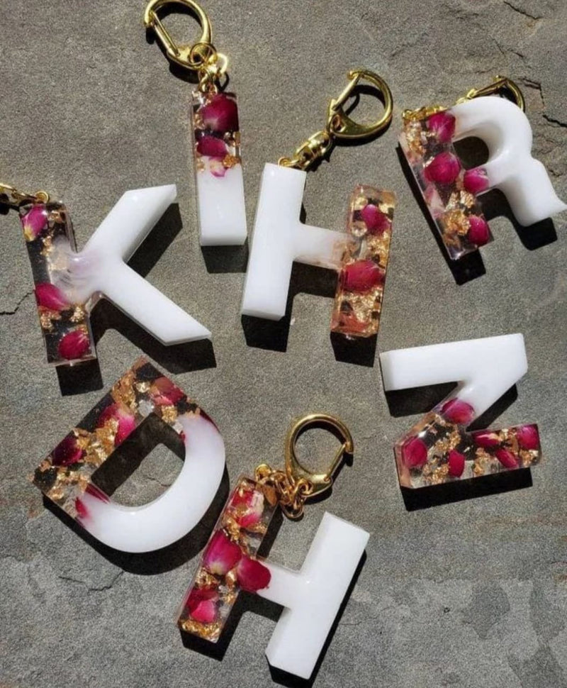 The "Botanical Monogram" Personalized Resin Keychain