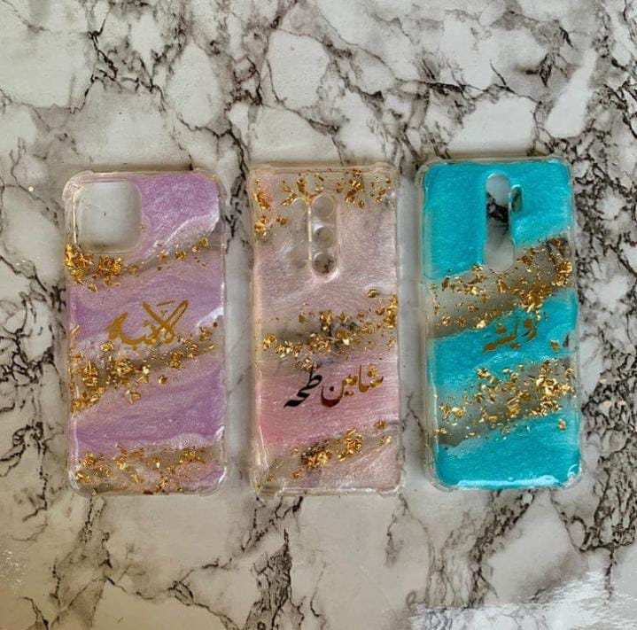 Custom Handcrafted Resin Phone Case – Luxe Marble & 24K Style Gold Leaf Edition