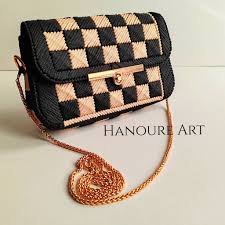 The Checkered Noir (Black & Gold Bag)