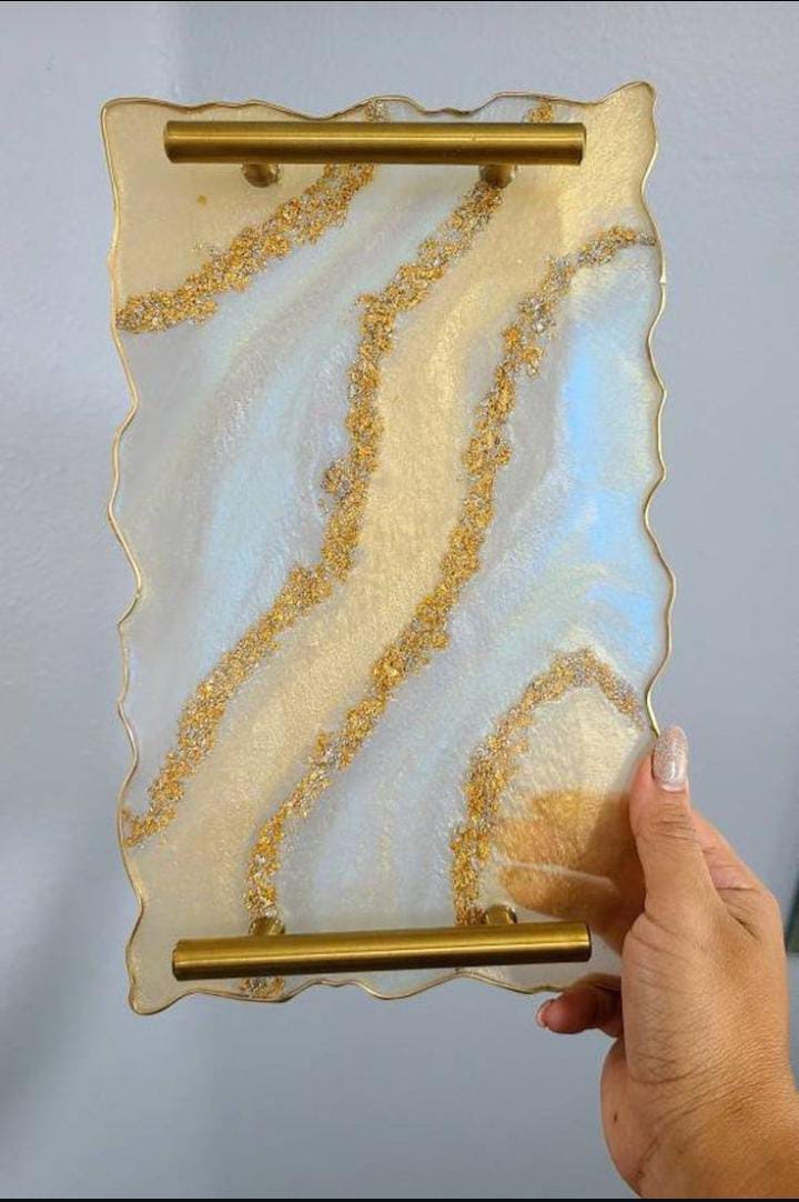 Midnight Galaxy Geode Tray & Coaster Suite