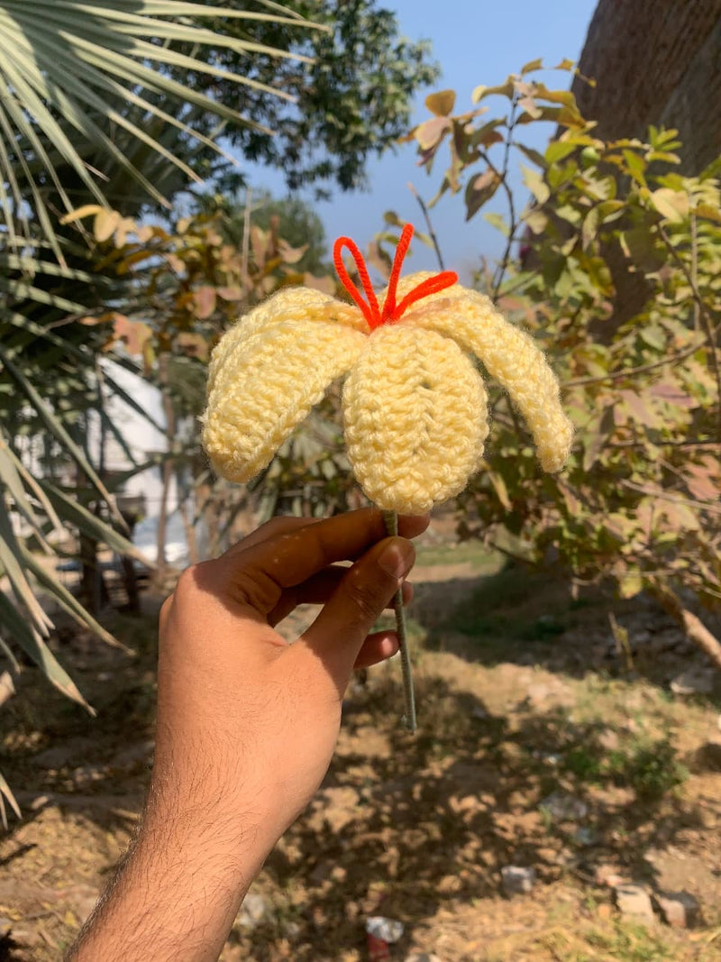 "The Eternal Lily" – Hand-Knitted Artisan Bloom