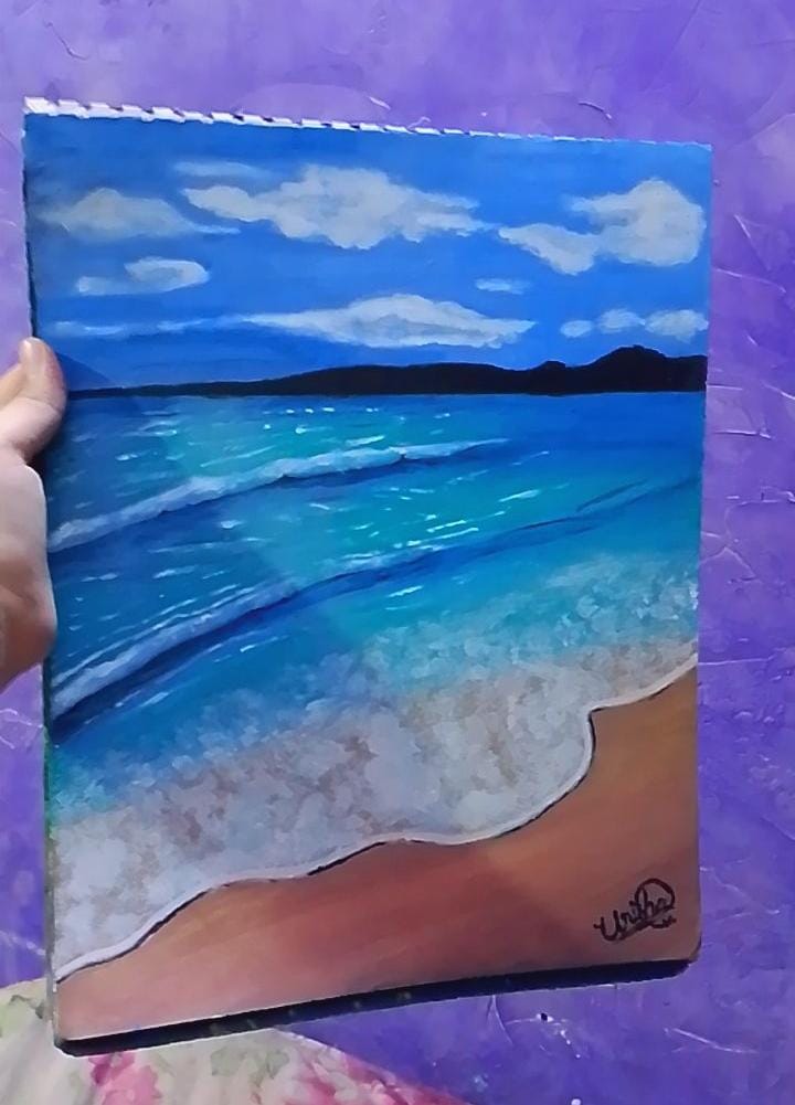 "Azure Shores" – Original Hand-Painted Seascape