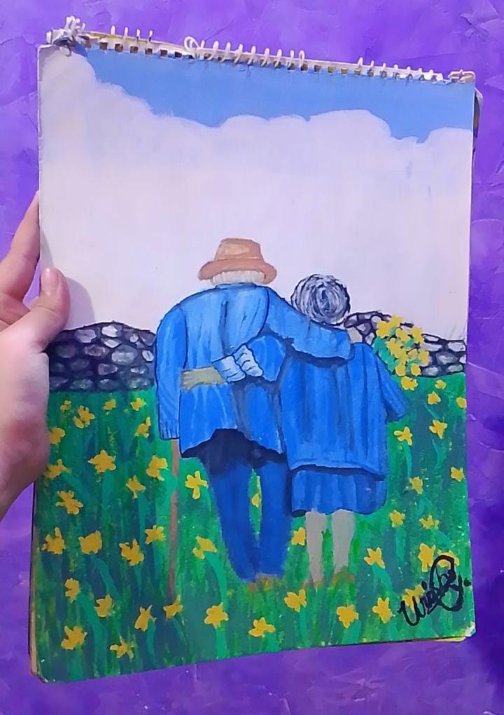 "A Lifetime Together" – Hand-Painted Impressionist Portrait