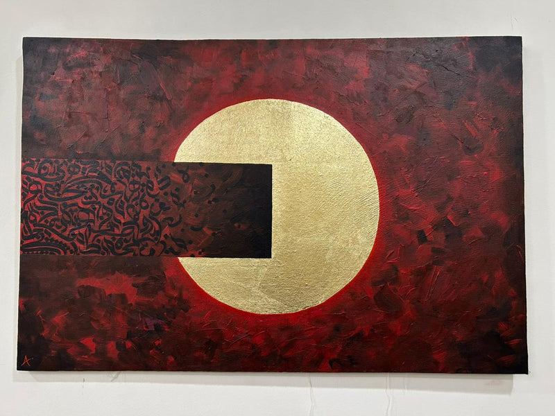 The Golden Eclipse – Original Modern Calligraphy & Abstract Art