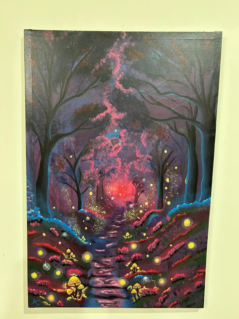 The Enchanted Path – Original Mystical Forest Oil Painting