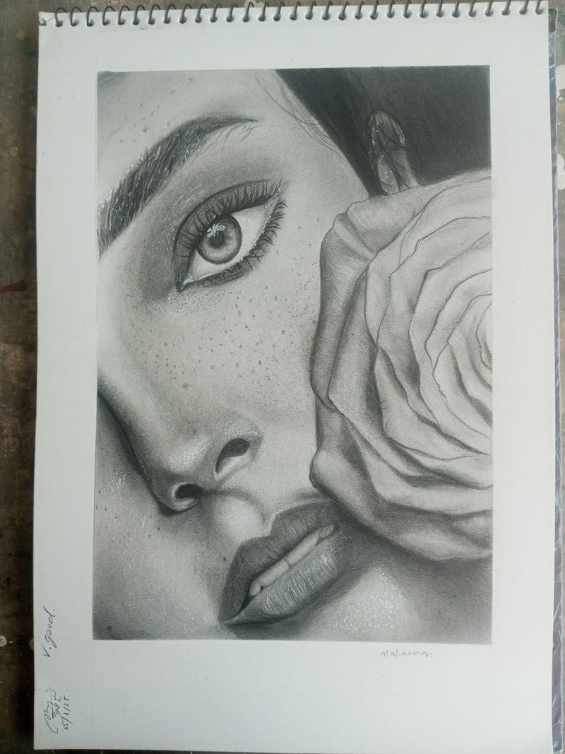Ethereal Gaze – Original Realistic Graphite Portrait