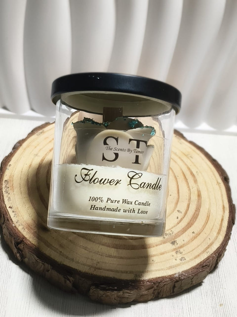 Artisan Flower Jar Candle with Wood Wick