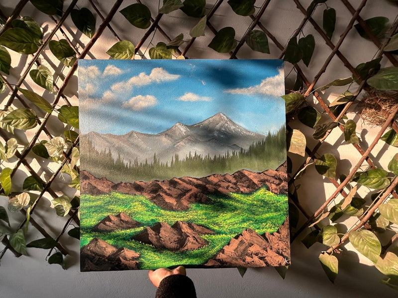 "Mountain Majesty" Original Textured Landscape Acrylic Painting