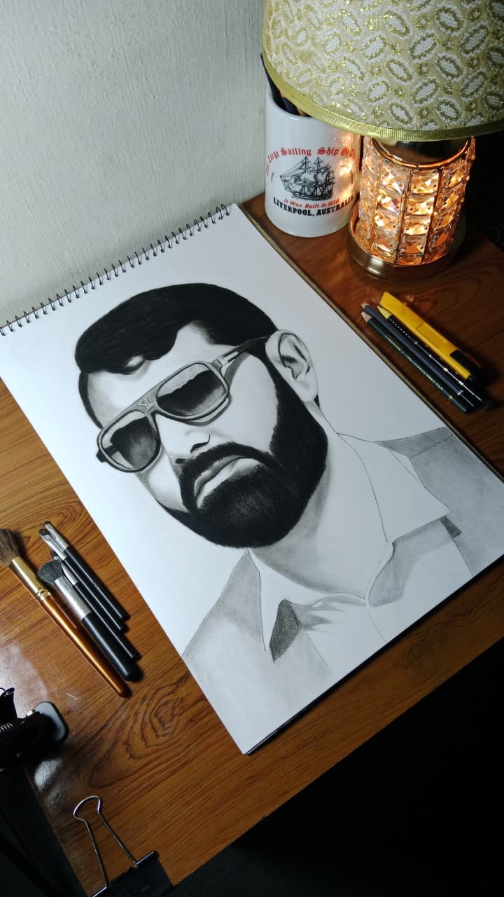 "The Modern Gentleman" – Hand-Drawn Graphite & Charcoal Portrait