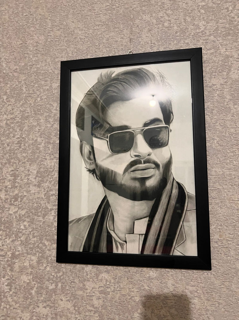 "The Framed Persona" – Professional Charcoal Portrait Print