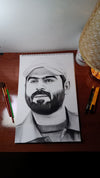 "The Focused Gaze" – Hand-Drawn Charcoal Portrait