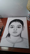 "Innocent Gaze" – Original Fine Art Charcoal & Graphite Portrait