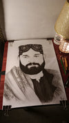 "Heritage & Honor" – Hand-Drawn Charcoal Portrait