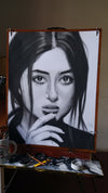 "Soulful Gaze" – Hand-Drawn Charcoal & Graphite Portrait