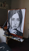 "Soulful Gaze" – Hand-Drawn Charcoal & Graphite Portrait