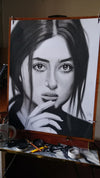 "Soulful Gaze" – Hand-Drawn Charcoal & Graphite Portrait