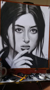 "Soulful Gaze" – Hand-Drawn Charcoal & Graphite Portrait