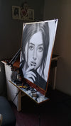 "Soulful Gaze" – Hand-Drawn Charcoal & Graphite Portrait