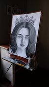 "Soulful Gaze" – Hand-Drawn Charcoal & Graphite Portrait