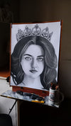 "Soulful Gaze" – Hand-Drawn Charcoal & Graphite Portrait